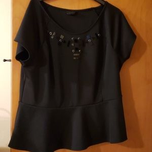 Jeweled peplum top